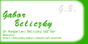 gabor beliczky business card